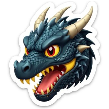 black angry dragon sticker