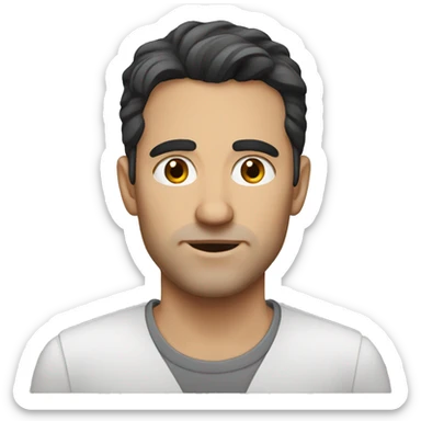 European man with dark hair sticker