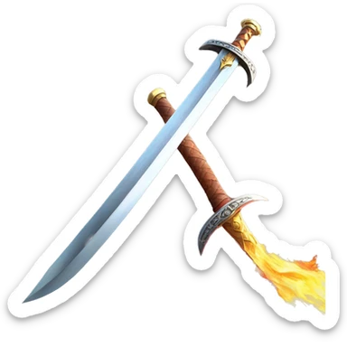 Sword of Fire , 4k quality, a lot of details & the sword itself is very shiny  sticker