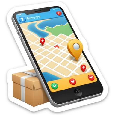 create a realistic device to track your package like a map sticker