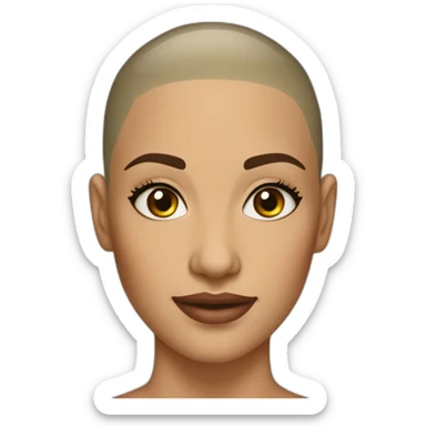 30 year old woman shaved head olive skin make up  sticker