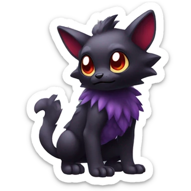 Cute cool dark black red purple animal hybrid Fakemon full body sticker
