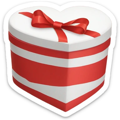 Red heart shaped box with ribbon  sticker