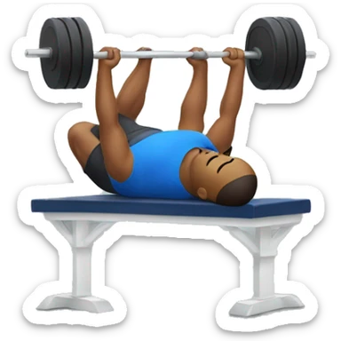 man bench pressing 100kg while lying down on a bench sticker