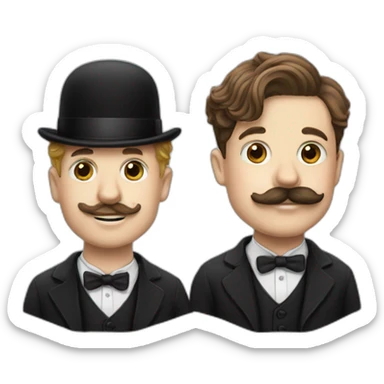 white boy with mustache Charlie chaplin sticker
