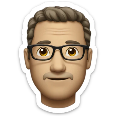 Tall man with glasses and weird look sticker