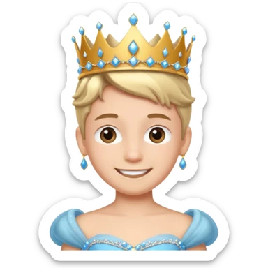 The boy is getting a princess makeover sticker