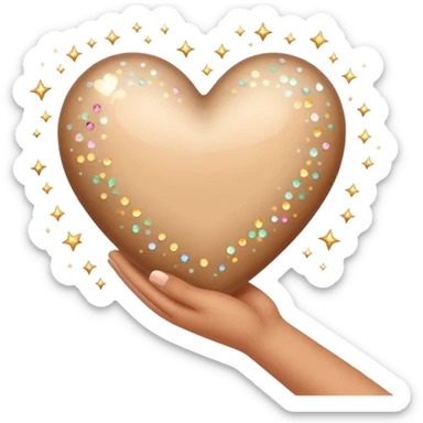 Beige heart with sparkles on the arm sticker