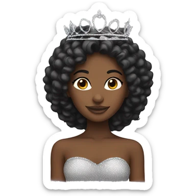 Black girl tiara sticker