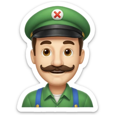 luigi big mustache sticker