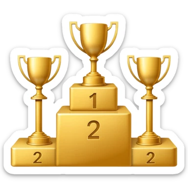 Podium with only two place, write 1st and 2nd sticker