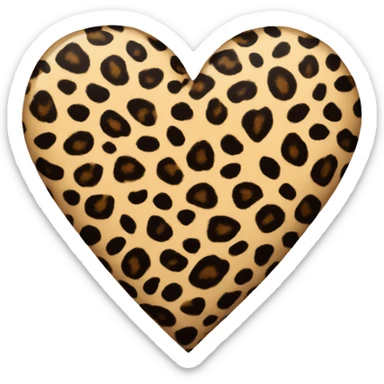 Leopard print heart sticker