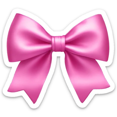 pink satin bow  sticker