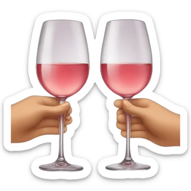 Two glasses of rose wine are clinking sticker