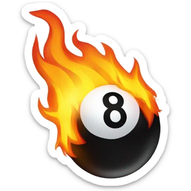 8 ball on fire sticker