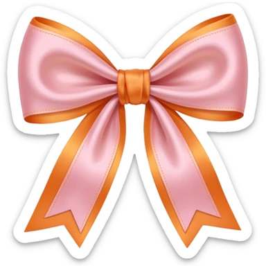 Light Pink light orange bow sticker