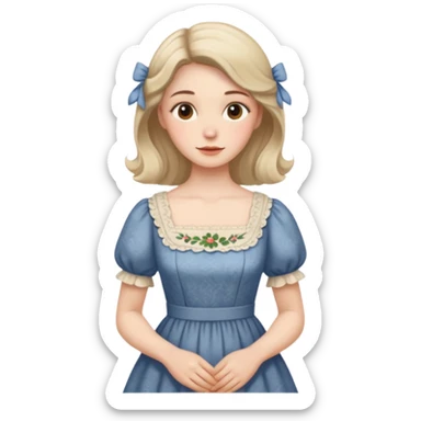 Cottagecore style realistic highly detailed with vintage material dress sticker