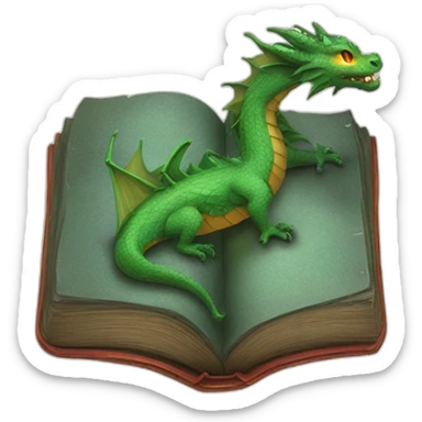 Un grimoire magique en forme de dragon  sticker
