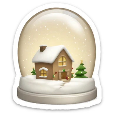 beige Christmas snowglobe sticker