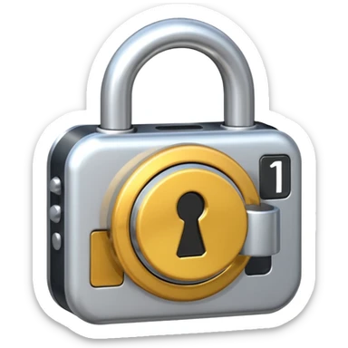 lock with numbers sticker