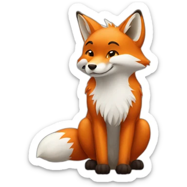 Fox stretching his paw forward sticker
