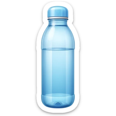 water bottle object icon, transparent bottle with water inside, glossy plastic, 3D cartoon, soft shadow, mobile game icon style, centered, clean background, no text, no watermark
 sticker