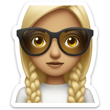 Girl with sunglasses eye rolling  sticker