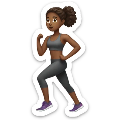 brown skin girl working out sticker