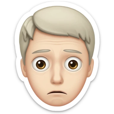 una persona con cara de anchoa preocupado con cara de anchoa sticker
