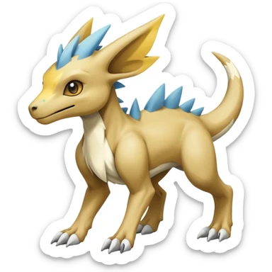 Manectric-Lucio-Cubone-Trico-Draco-Fakémon-hybrid-creature (full body), 4 legs sticker