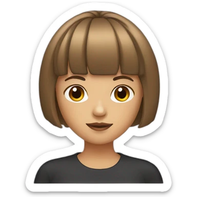 girl with bangs and bob hair in a bob sticker