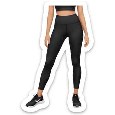  legging noir forme ronde  sticker