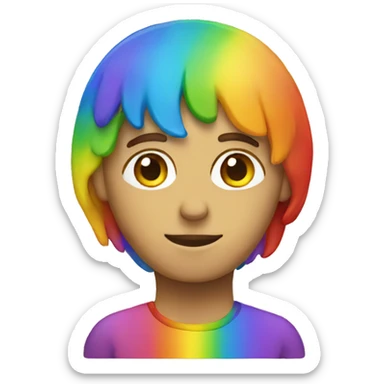 person thinking rainbow sticker