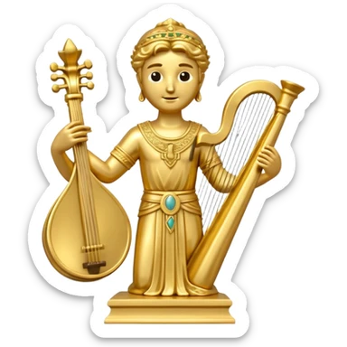 musician statue gold sticker
