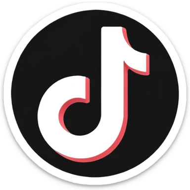Logo tiktok noir et blanc sticker