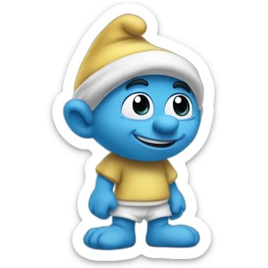 a barefoot smurf sticker