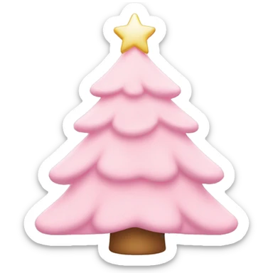 pastel pink christmas tree sticker