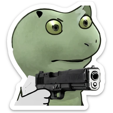 cat with a gun sticker