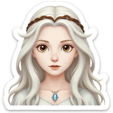 beautiful white witch with brown eye sticker