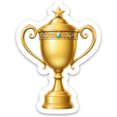 A decorated golden trophy  sticker