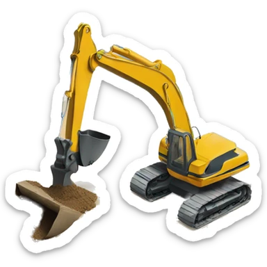 Excavator digging a swimming pool sticker