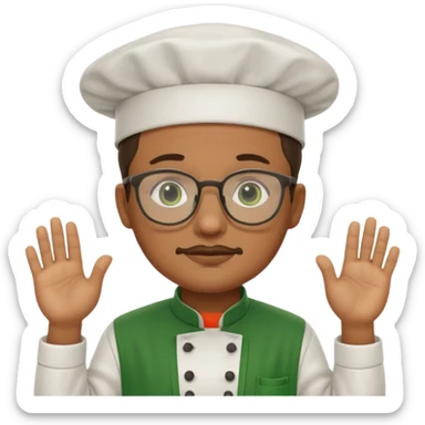 chef with green apron, wearing glasses sticker