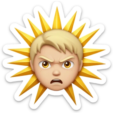 Rayos estrella  cara enojada sticker