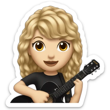 Taylor Swift with a black guitar sticker