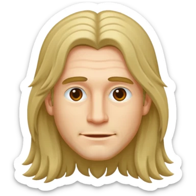 Saçı uzun olan bir erkek çiz sticker