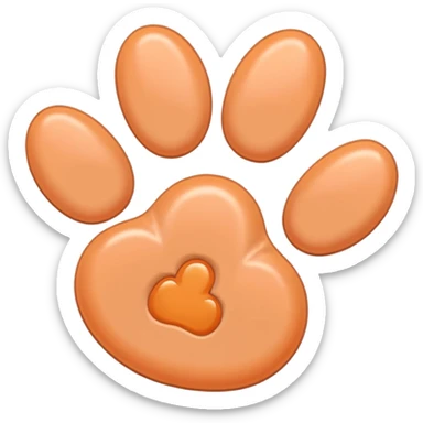 a very light pale pastel apricot pawprint sticker