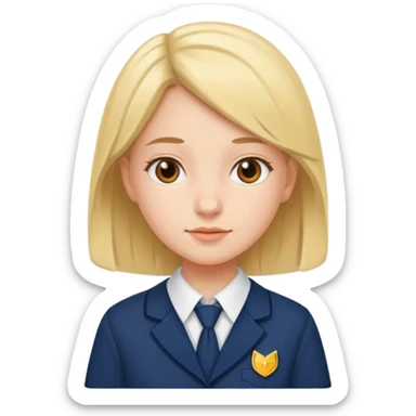 a middle school girl in a school uniform sticker