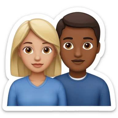 Black and white couple sticker