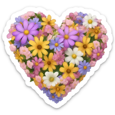 Flowers heart sticker