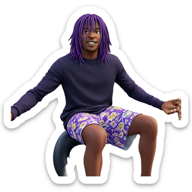 smiling boy in purple outdoors sticker